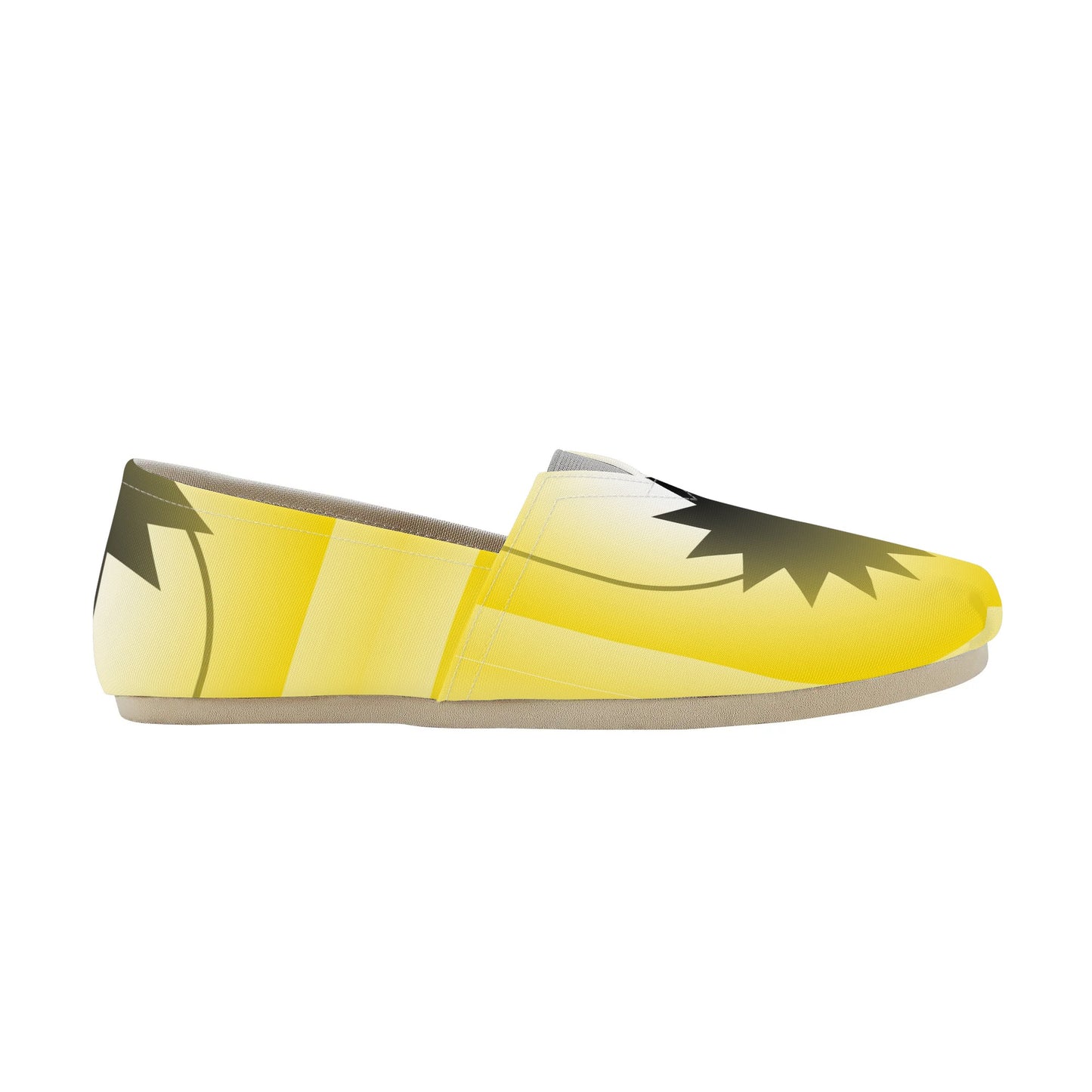 Yellow Ethereal Orb Geometric Abstract Star Womens Casual Slip On Shoes