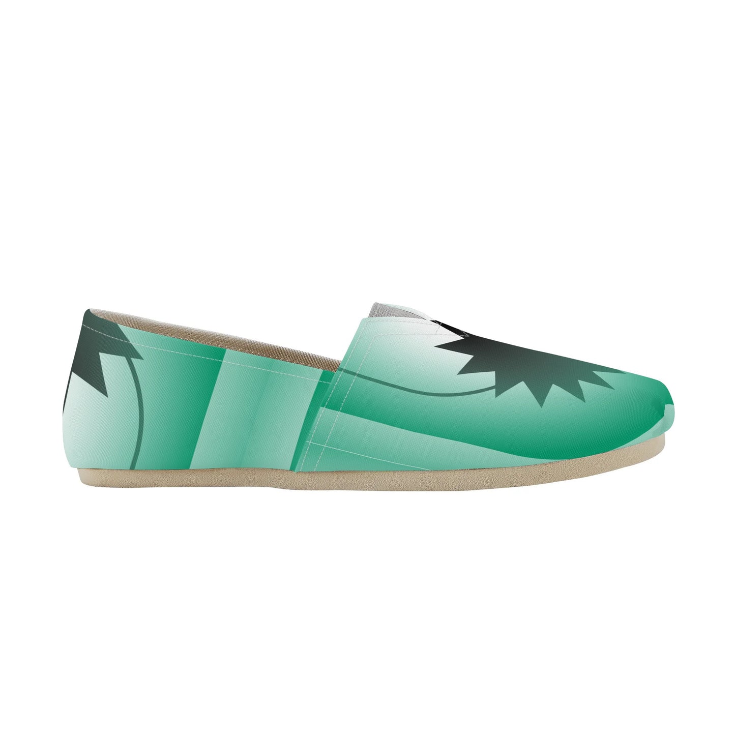 Green Ethereal Orb Geometric Abstract Star Womens Casual Slip On Shoes