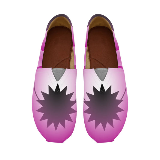 Dark Pink Purple Ethereal Orb Geometric Abstract Star Womens Casual Slip On Shoes