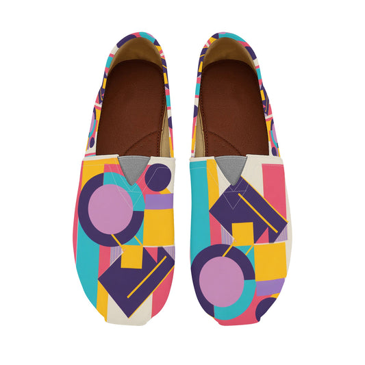 Colorful Abstract Geometric Bold Pop Art Deco Womens Casual Slip-on Shoes