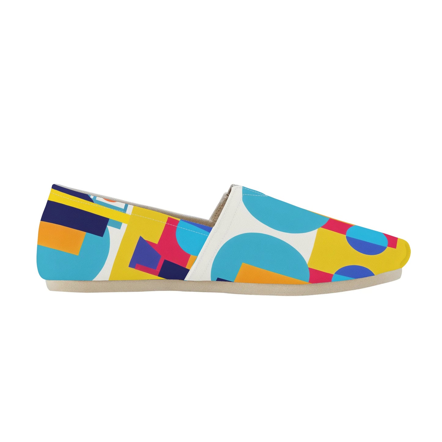 Bold Geometric Colorful Abstract Pop Art Deco Womens Casual Slip-on Shoes