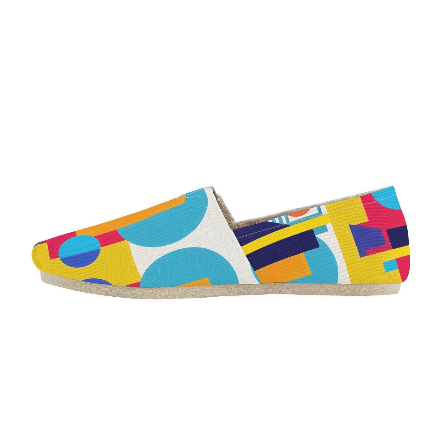 Bold Geometric Colorful Abstract Pop Art Deco Womens Casual Slip-on Shoes