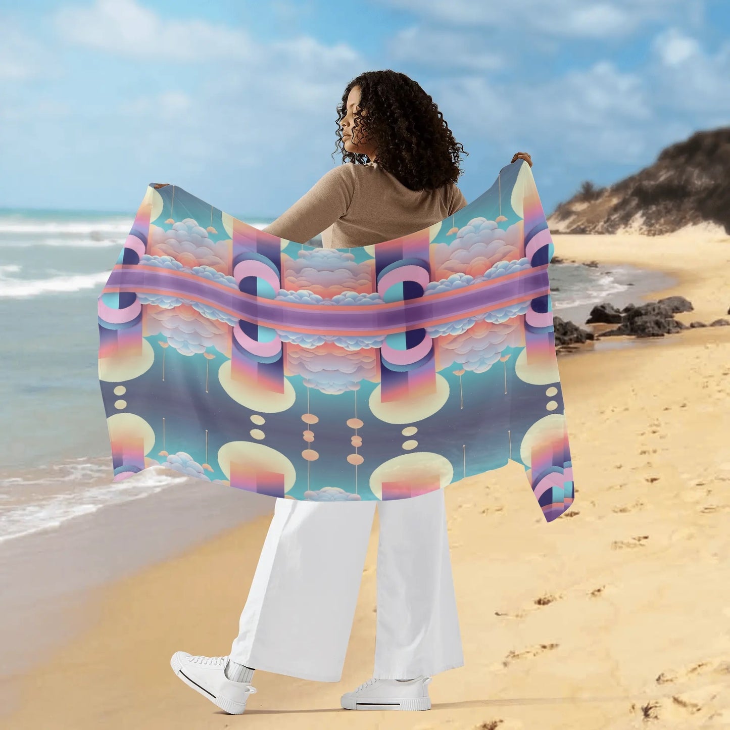 Ethereal Pastel Aesthetic Sheer Womens Bikini Coverup Sarong