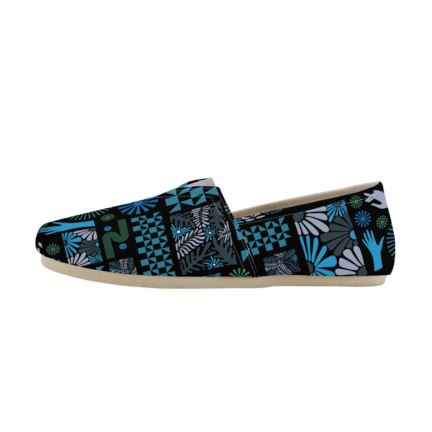 Bold Colorful Abstract Geometric Pop Art Deco Womens Casual Slip-on Shoes