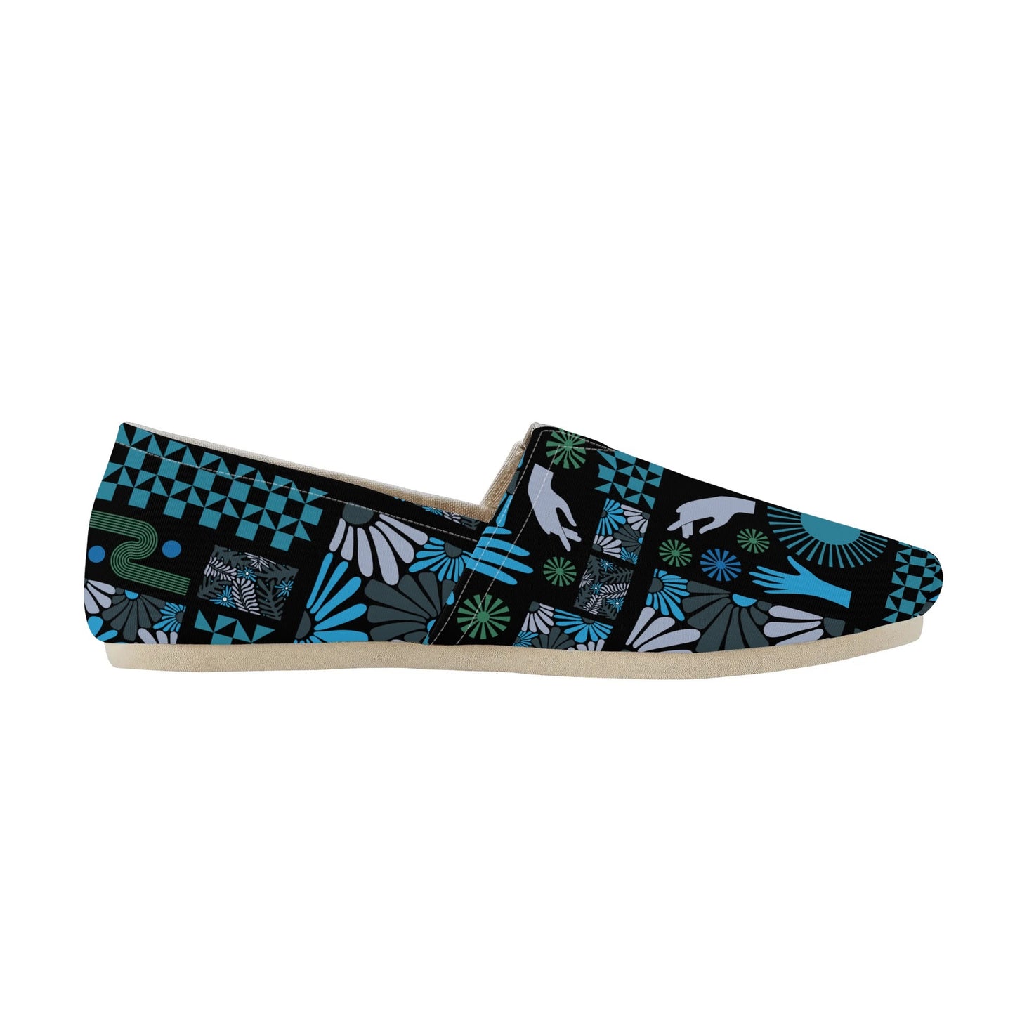 Bold Colorful Abstract Geometric Pop Art Deco Womens Casual Slip-on Shoes