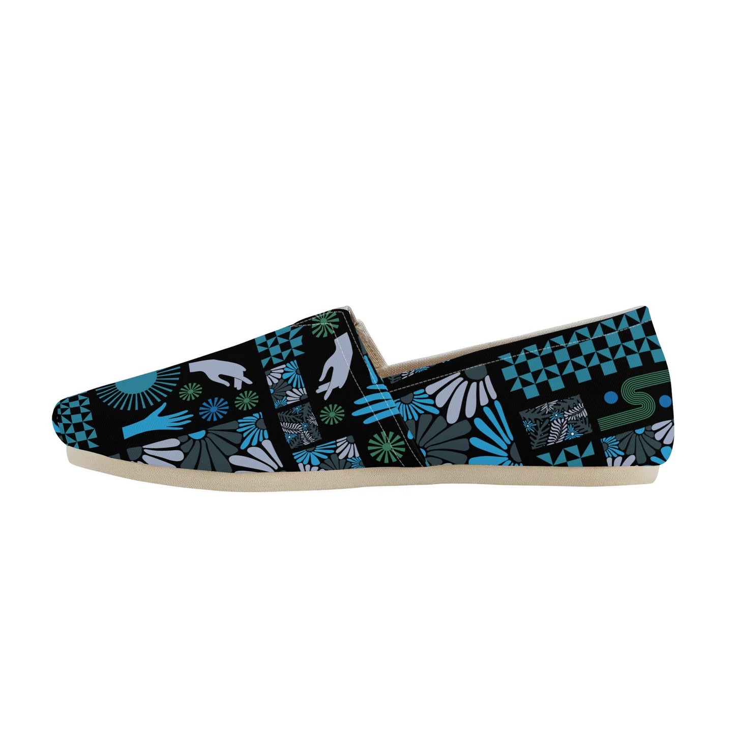 Bold Colorful Abstract Geometric Pop Art Deco Womens Casual Slip-on Shoes