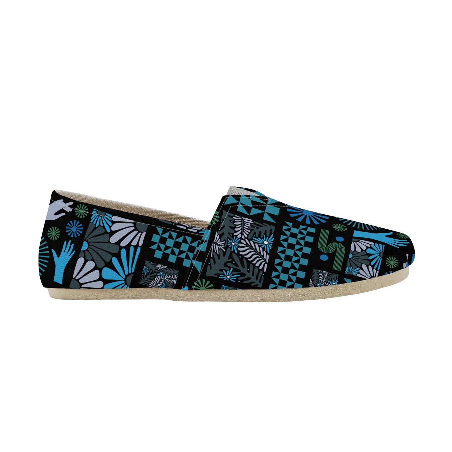 Bold Colorful Abstract Geometric Pop Art Deco Womens Casual Slip-on Shoes