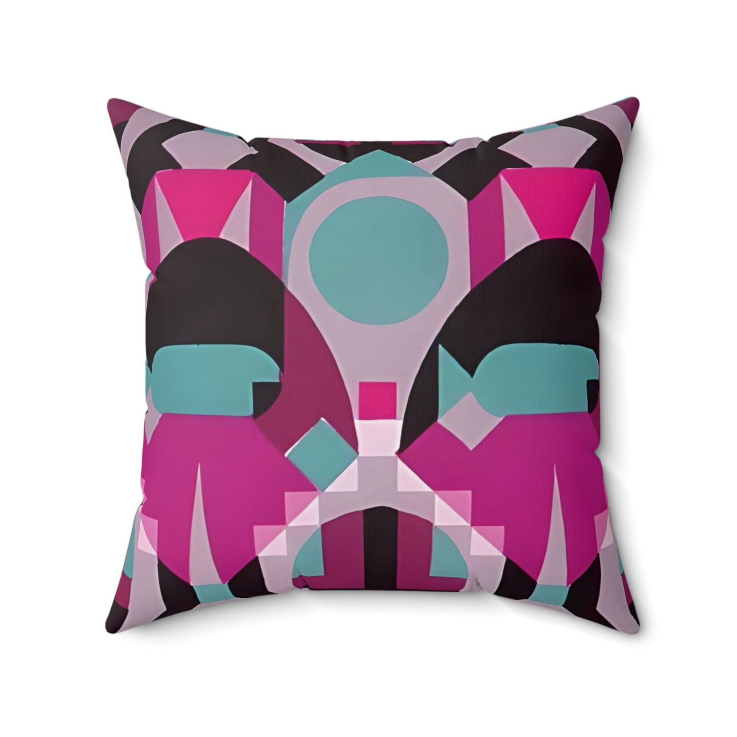 Kaleidoscope Reimagined Abstract Art Deco Throw Pillow | Colorful Eclectic Maximalist Cushion