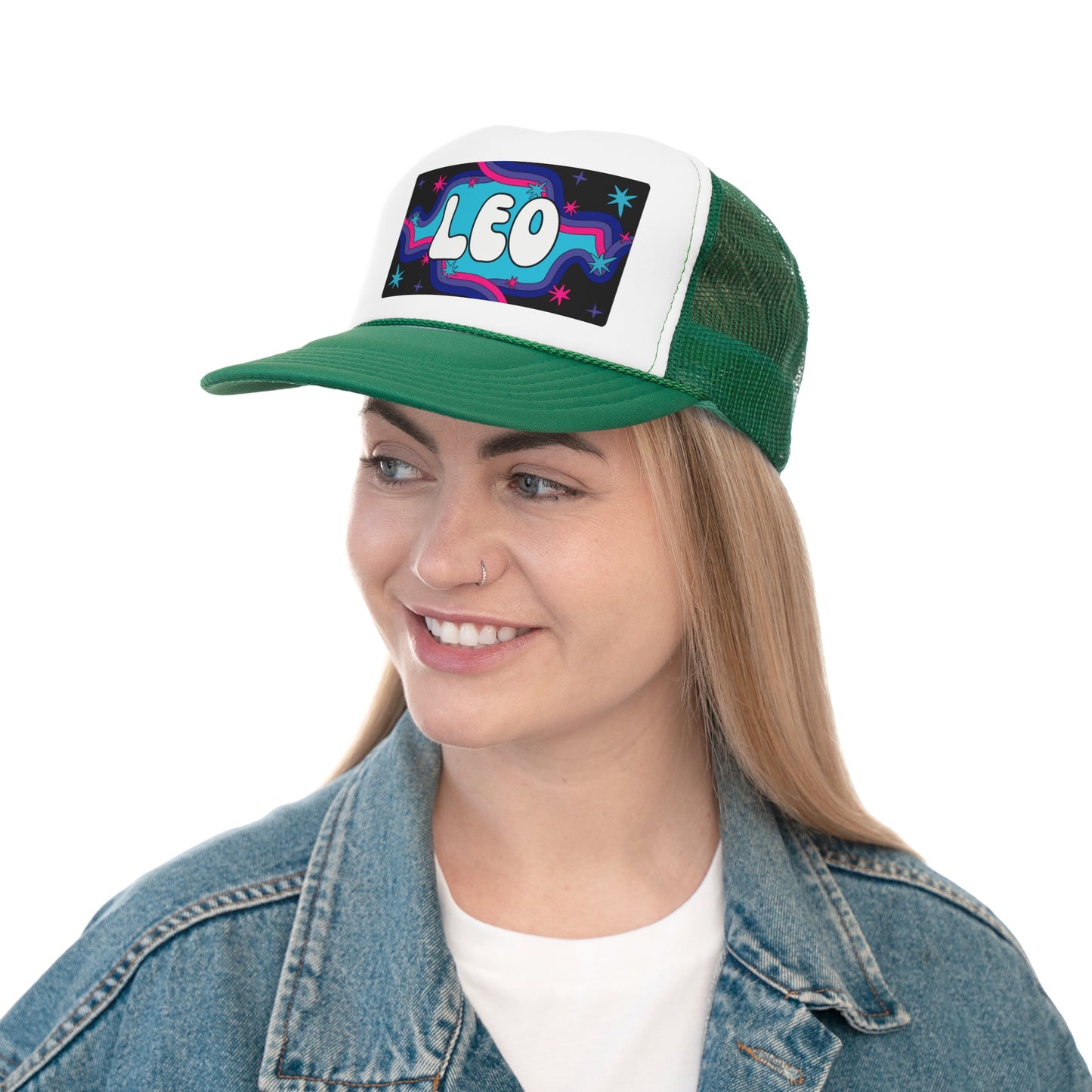 Retro Vibes LEO Groovy Vintage Zodiac Birthday Astrology Trucker Hat