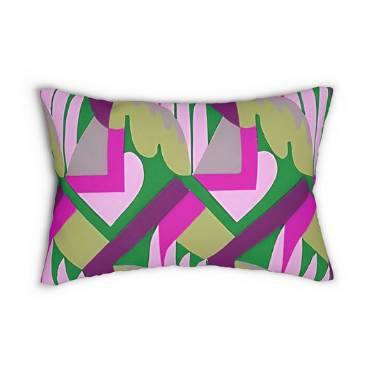 Kaleidoscope Reimagined Colorful Eclectic Lumbar Pillow | Abstract Maximalist Rectangular Cushion