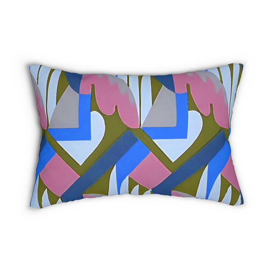 Kaleidoscope Reimagined Colorful Eclectic Lumbar Pillow | Abstract Maximalist Rectangular Cushion