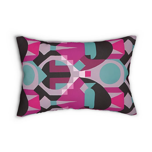 Kaleidoscope Reimagined Colorful Eclectic Lumbar Pillow | Abstract Maximalist Rectangular Cushion