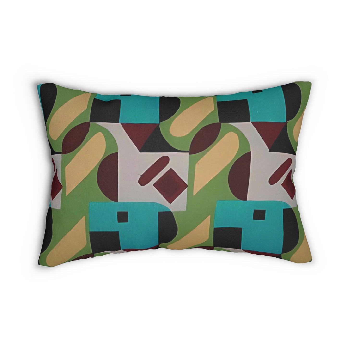 Kaleidoscope Reimagined Colorful Lumbar Pillow | Abstract Maximalist Rectangular Cushion