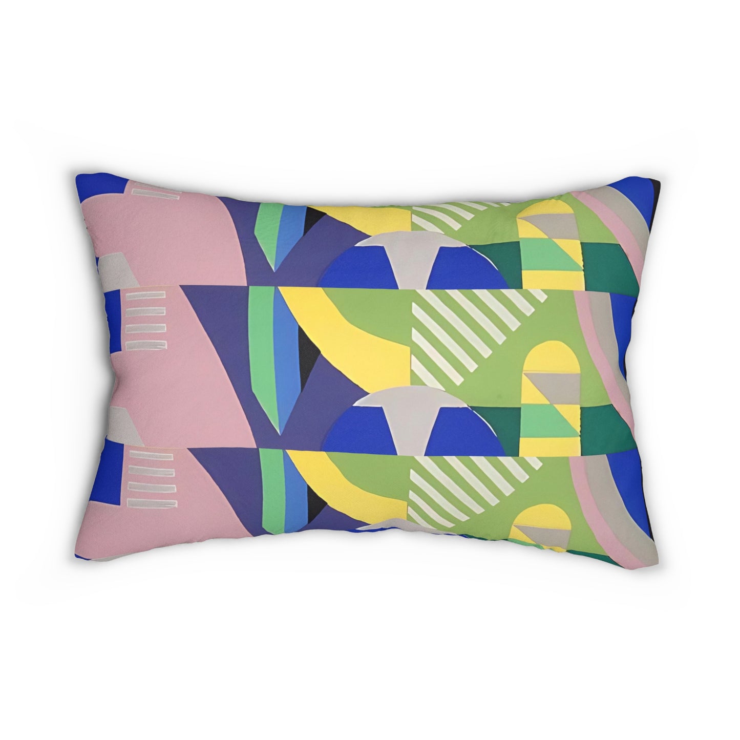 Kaleidoscope Reimagined Colorful Eclectic Lumbar Pillow | Abstract Maximalist Rectangular Cushion