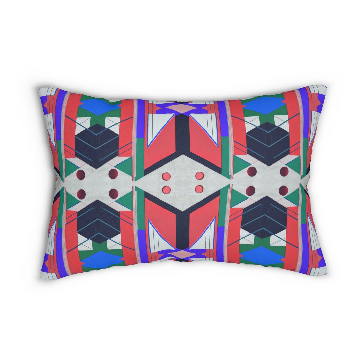 Pop Wild Geometric Colorful Eclectic Lumbar Pillow | Hand Drawn Abstract Maximalist Rectangular Cushion