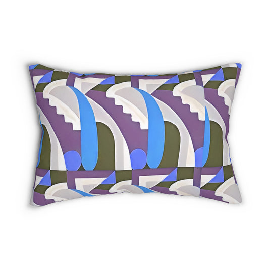 Kaleidoscope Reimagined Colorful Lumbar Pillow | Abstract Maximalist Rectangular Cushion