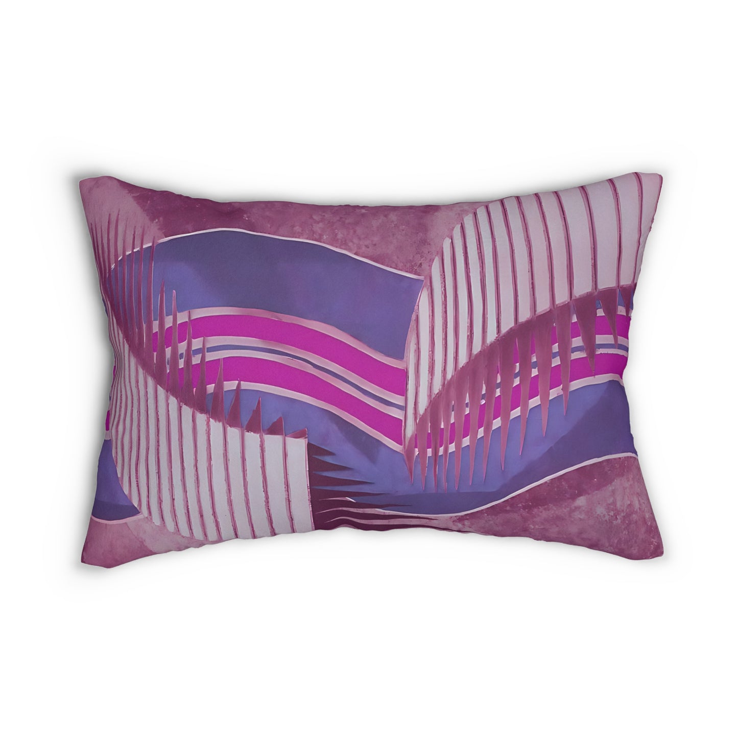 Kaleidoscope Reimagined Colorful Eclectic Lumbar Pillow | Abstract Maximalist Rectangular Cushion