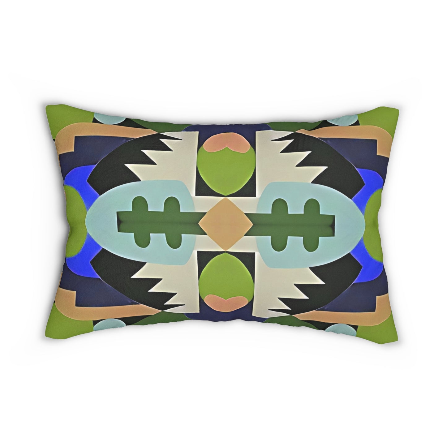 Kaleidoscope Reimagined Colorful Eclectic Lumbar Pillow | Abstract Maximalist Rectangular Cushion