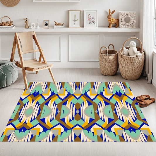 Kaleidoscope Reimagined Colorful Abstract Area Rug (3x5) - Boho Eclectic Rug