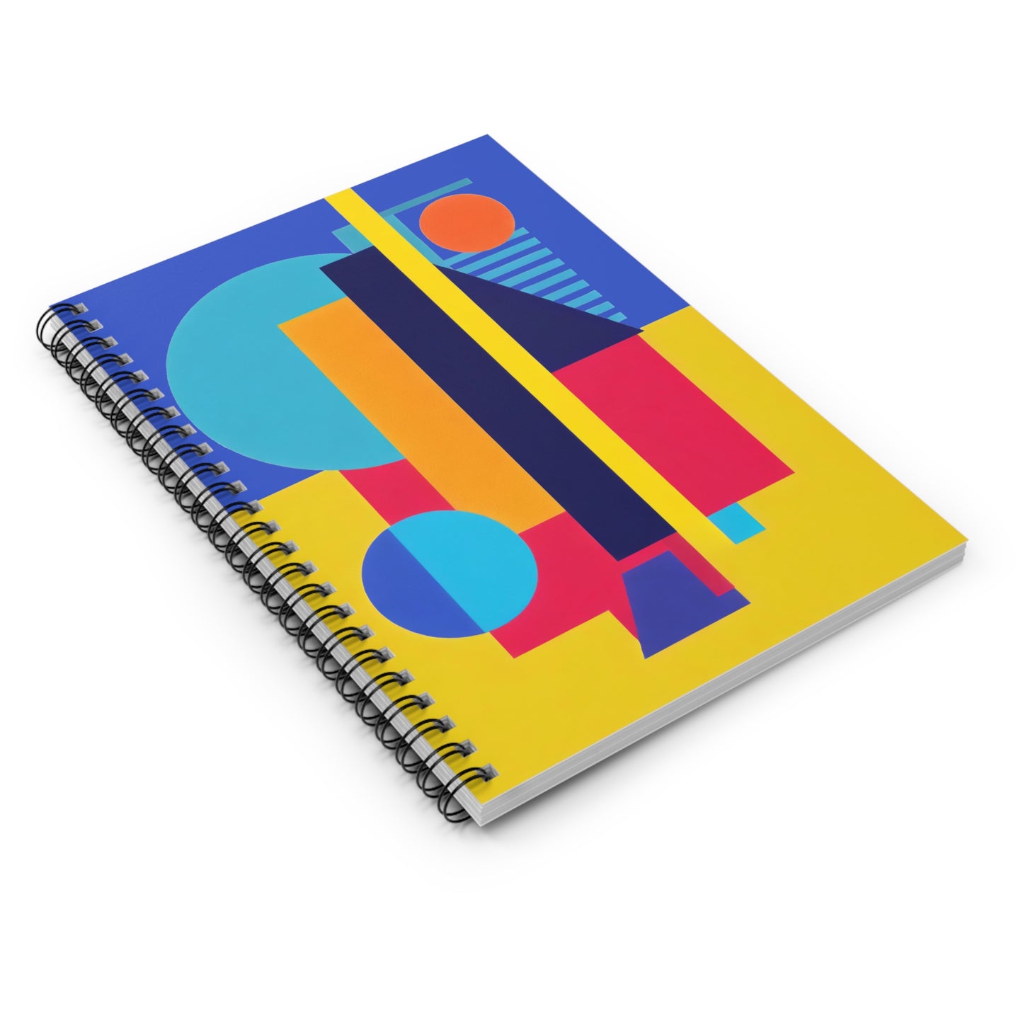 Colorful Abstract Geometric Journal Graphic Art Deco Vibe Spiral Notebook - Ruled Line