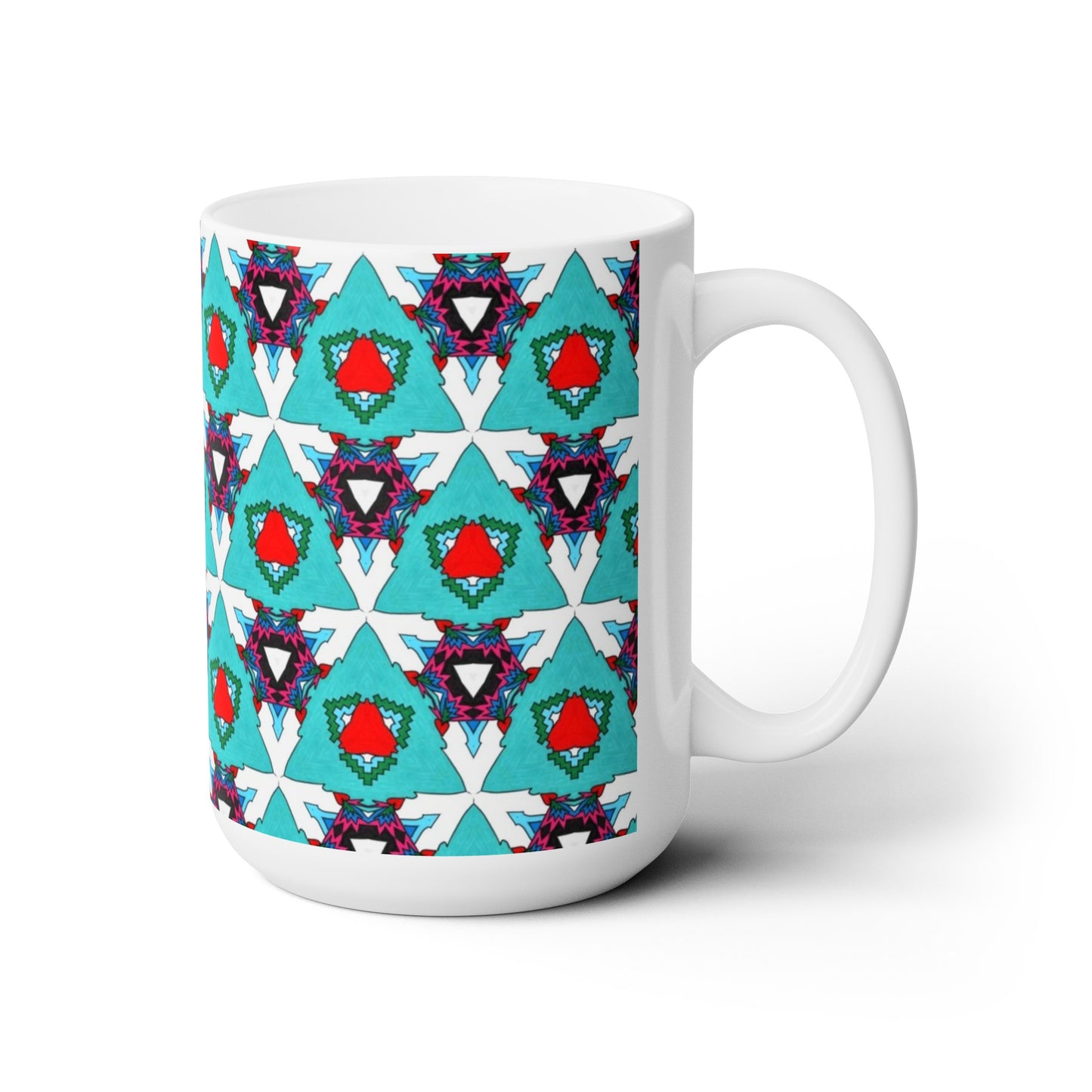 Psychedelic Kaleidoscope Retro Pattern Coffee Mug 15oz