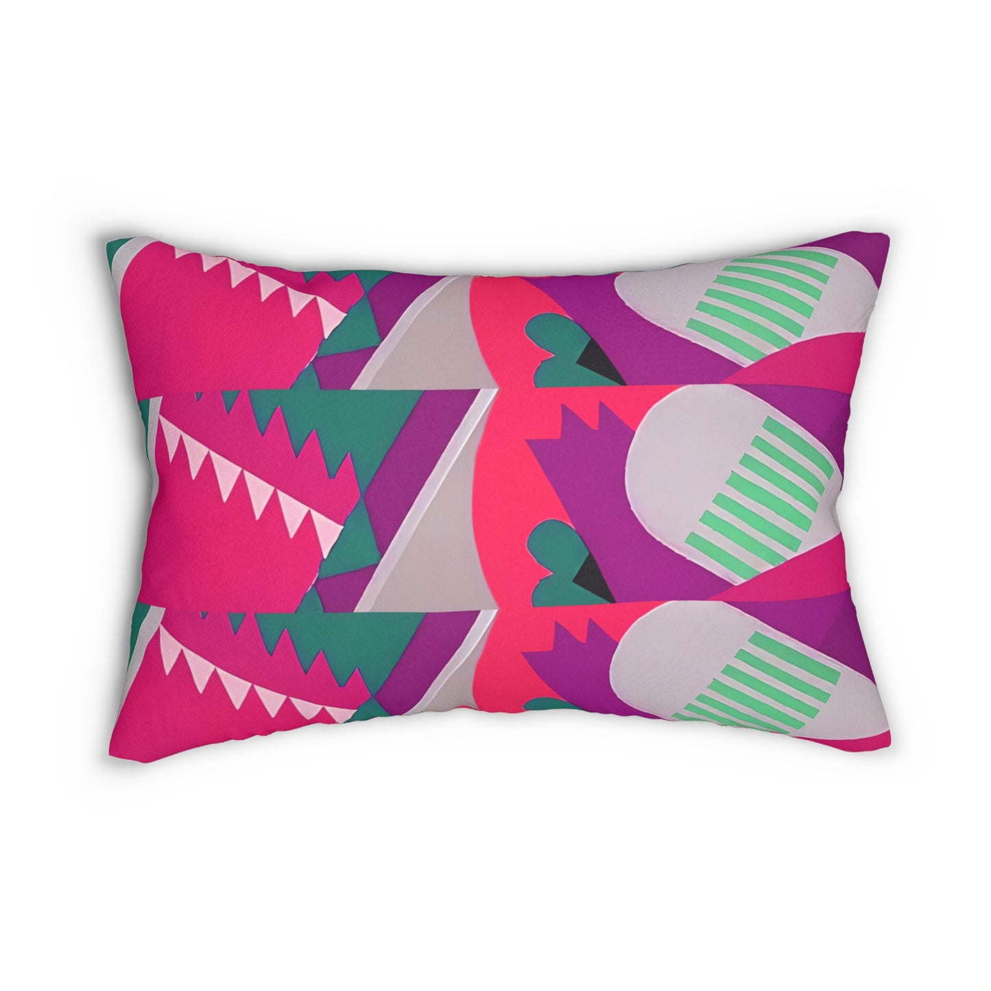 Kaleidoscope Reimagined Colorful Eclectic Lumbar Pillow | Abstract Maximalist Rectangular Cushion