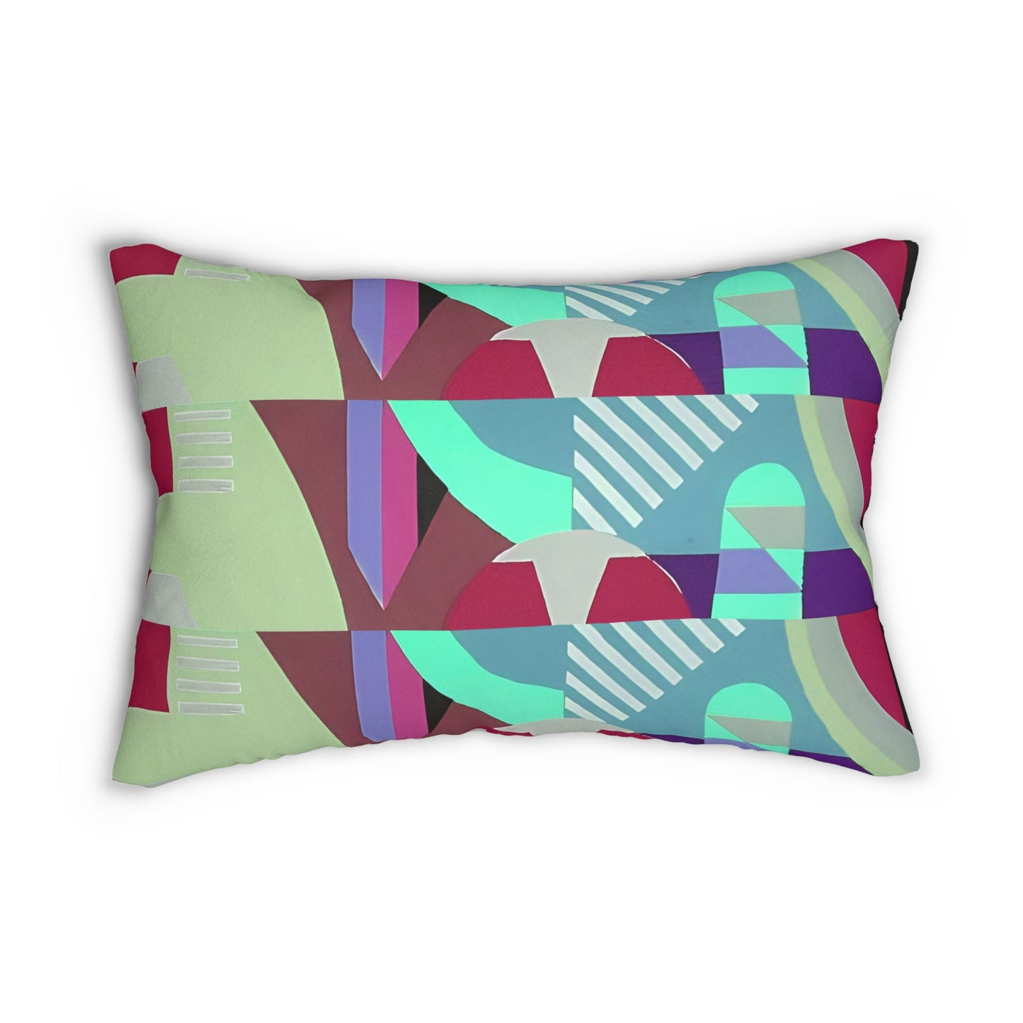 Kaleidoscope Reimagined Colorful Eclectic Lumbar Pillow | Abstract Maximalist Rectangular Cushion