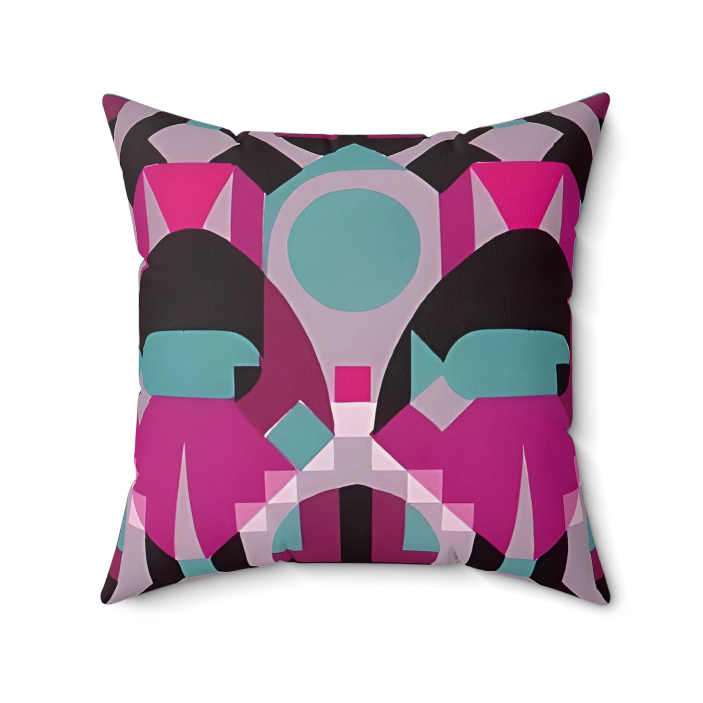 Kaleidoscope Reimagined Abstract Art Deco Throw Pillow | Colorful Eclectic Maximalist Cushion