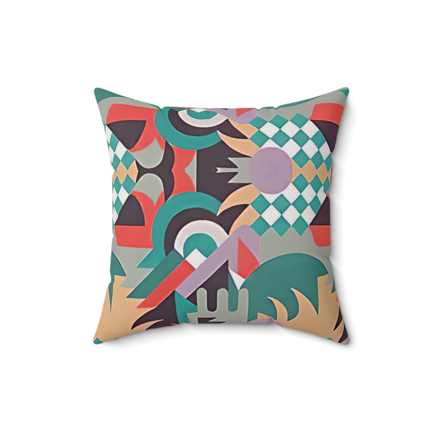 Kaleidoscope Reimagined Abstract Art Deco Throw Pillow | Colorful Eclectic Maximalist Cushion