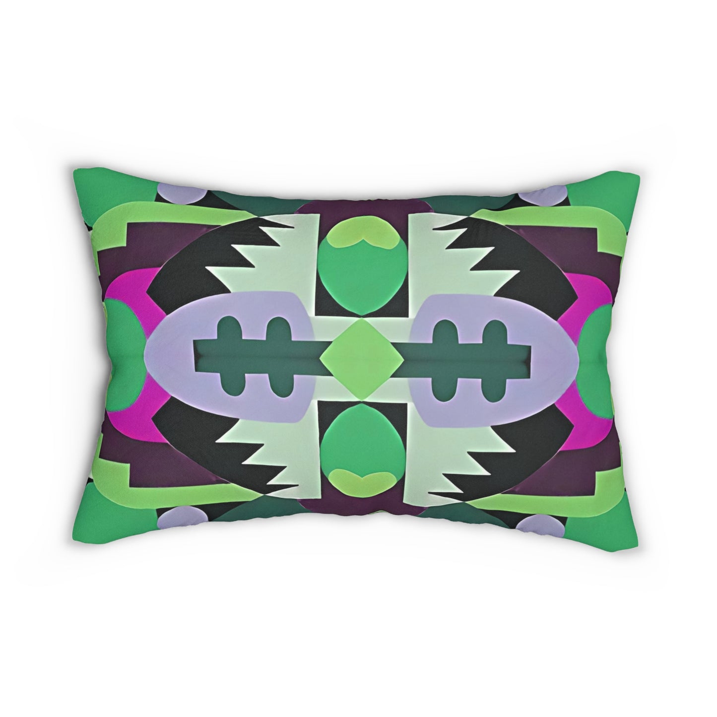 Kaleidoscope Reimagined Colorful Eclectic Lumbar Pillow | Abstract Maximalist Rectangular Cushion