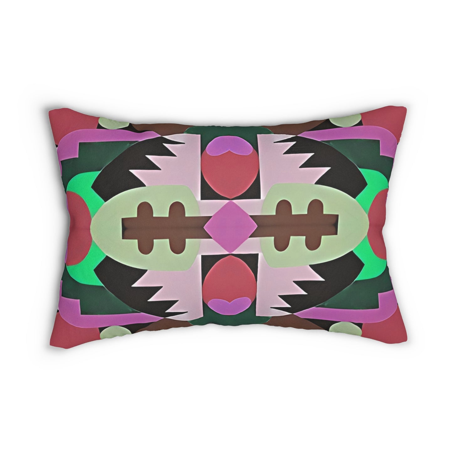 Kaleidoscope Reimagined Colorful Eclectic Lumbar Pillow | Abstract Maximalist Rectangular Cushion