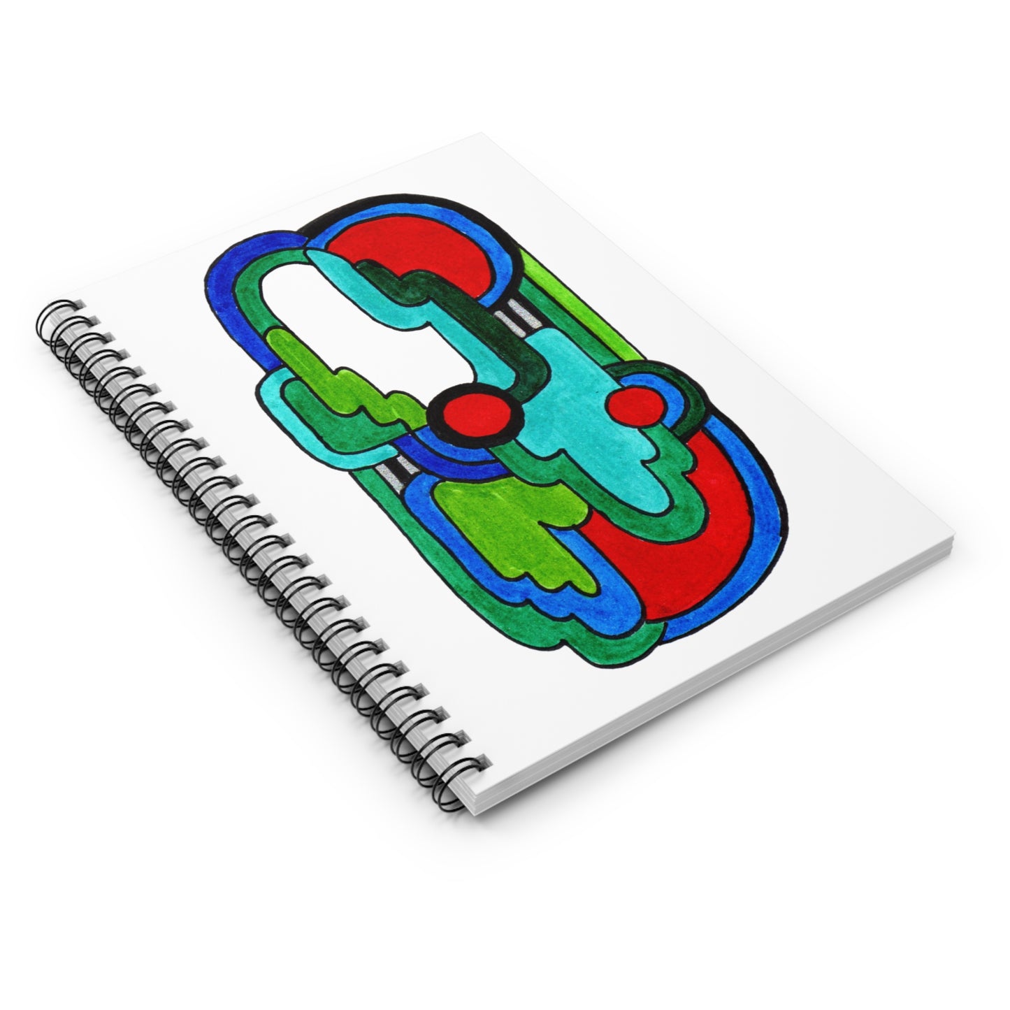 Abstract Hand Drawn Graphic Journal Colorful Pop Art Deco Spiral Notebook for Journaling Blank Page Book Ruled Line Notebook for taking Notes