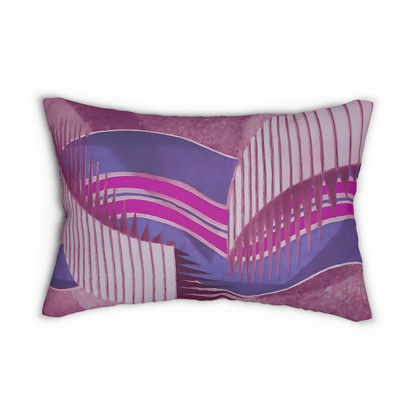 Kaleidoscope Reimagined Colorful Eclectic Lumbar Pillow | Abstract Maximalist Rectangular Cushion