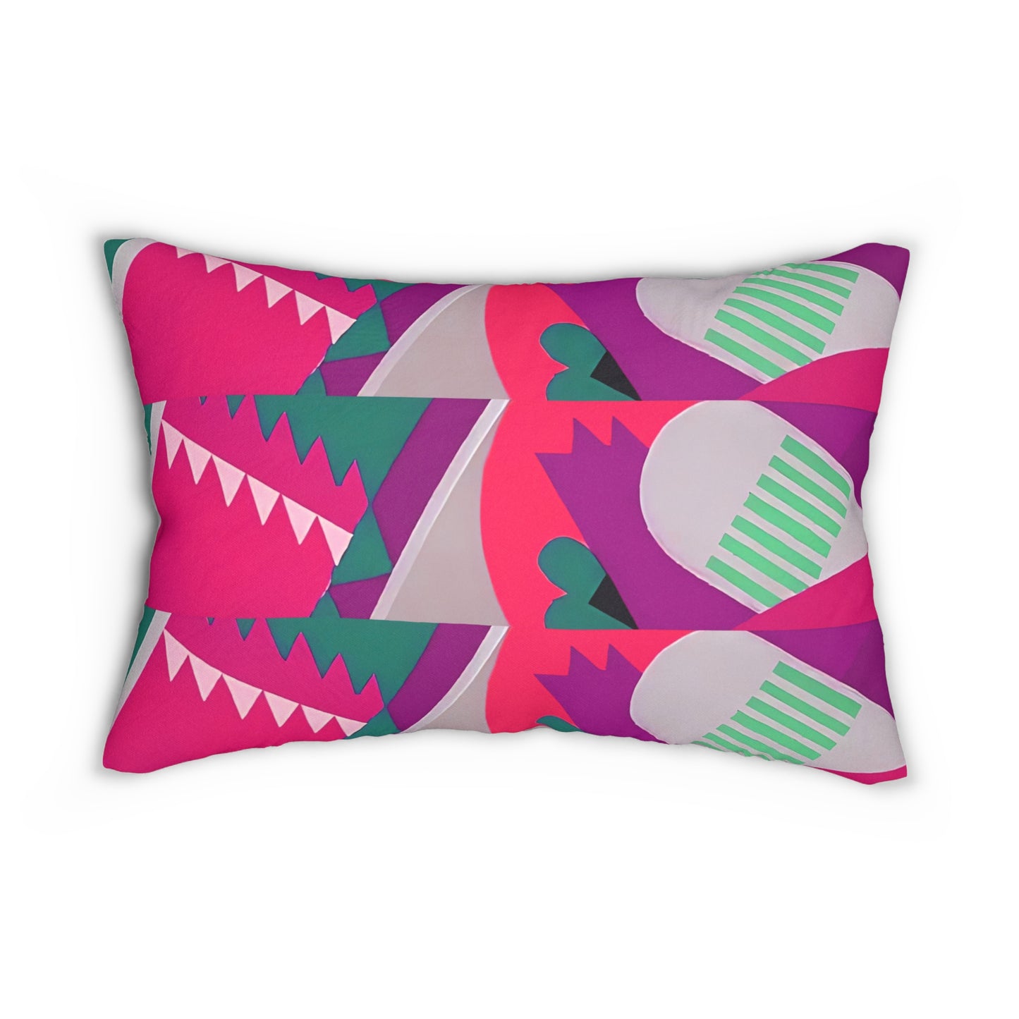 Kaleidoscope Reimagined Colorful Eclectic Lumbar Pillow | Abstract Maximalist Rectangular Cushion