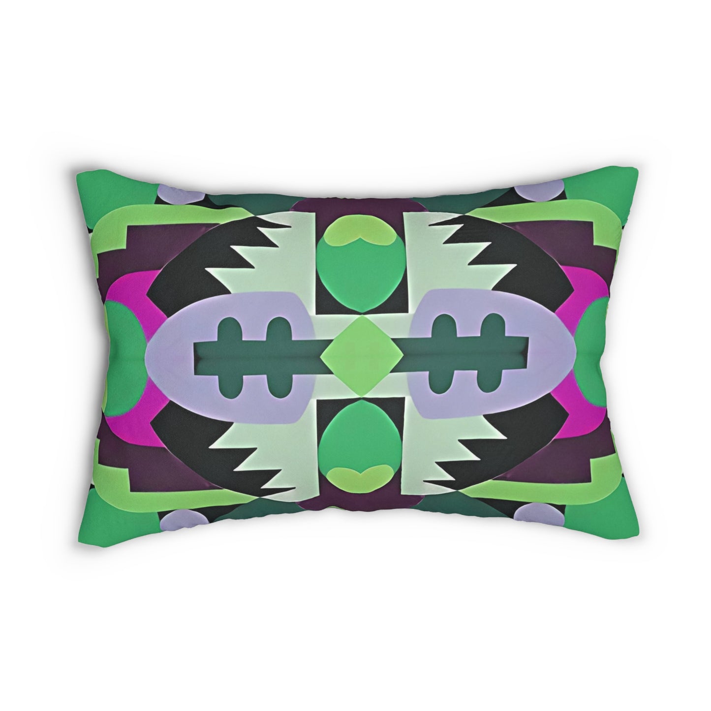 Kaleidoscope Reimagined Colorful Eclectic Lumbar Pillow | Abstract Maximalist Rectangular Cushion