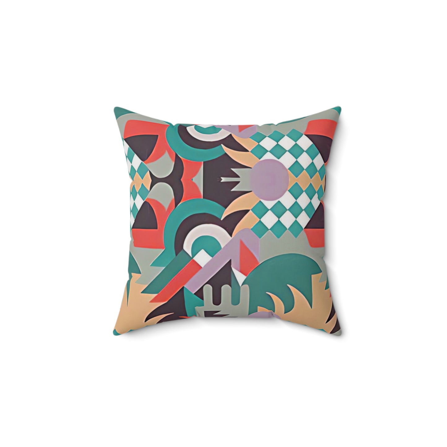 Kaleidoscope Reimagined Abstract Art Deco Throw Pillow | Colorful Eclectic Maximalist Cushion