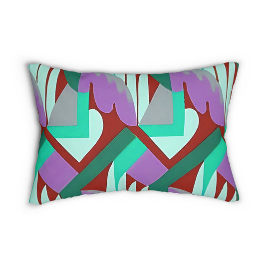 Kaleidoscope Reimagined Colorful Eclectic Lumbar Pillow | Abstract Maximalist Rectangular Cushion