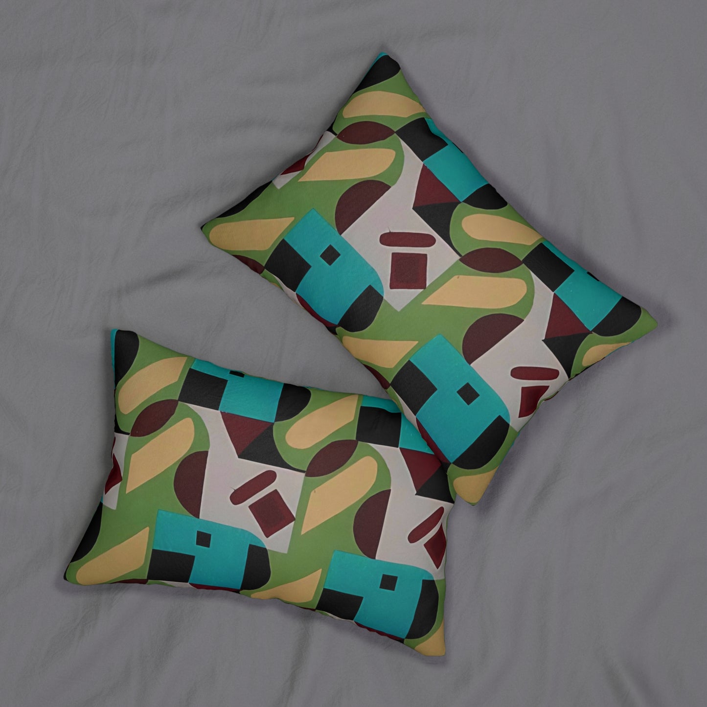 Kaleidoscope Reimagined Colorful Lumbar Pillow | Abstract Maximalist Rectangular Cushion