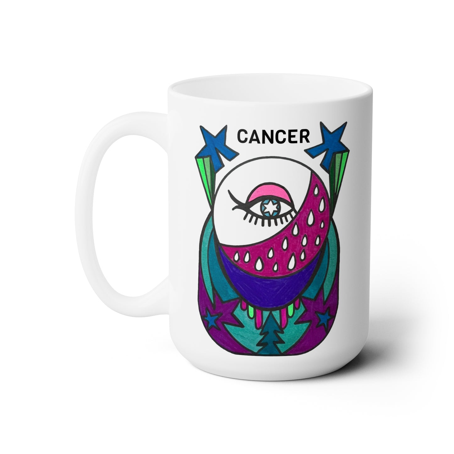 Retro Vibes Cancer Zodiac Coffee Mug 15oz