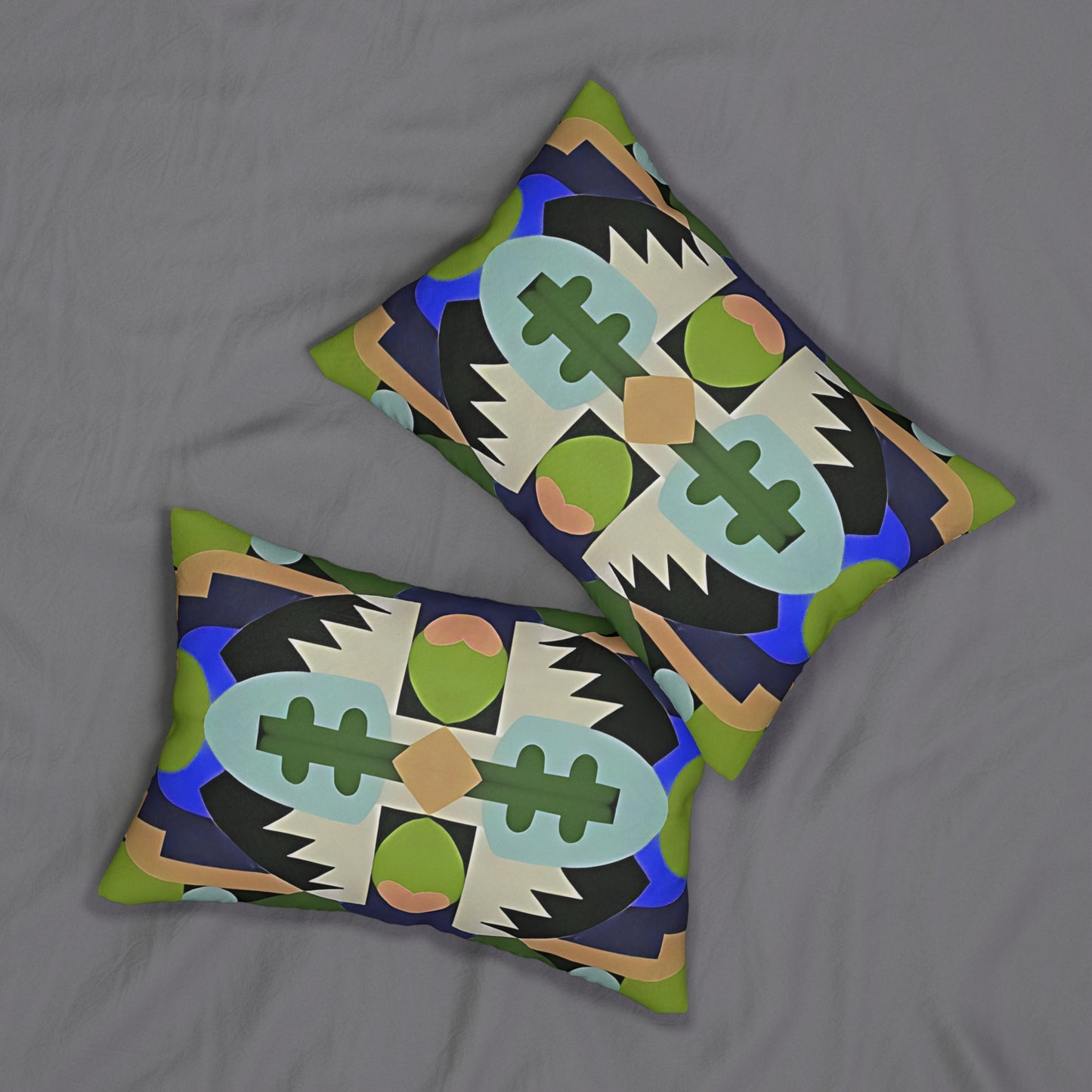 Kaleidoscope Reimagined Colorful Eclectic Lumbar Pillow | Abstract Maximalist Rectangular Cushion