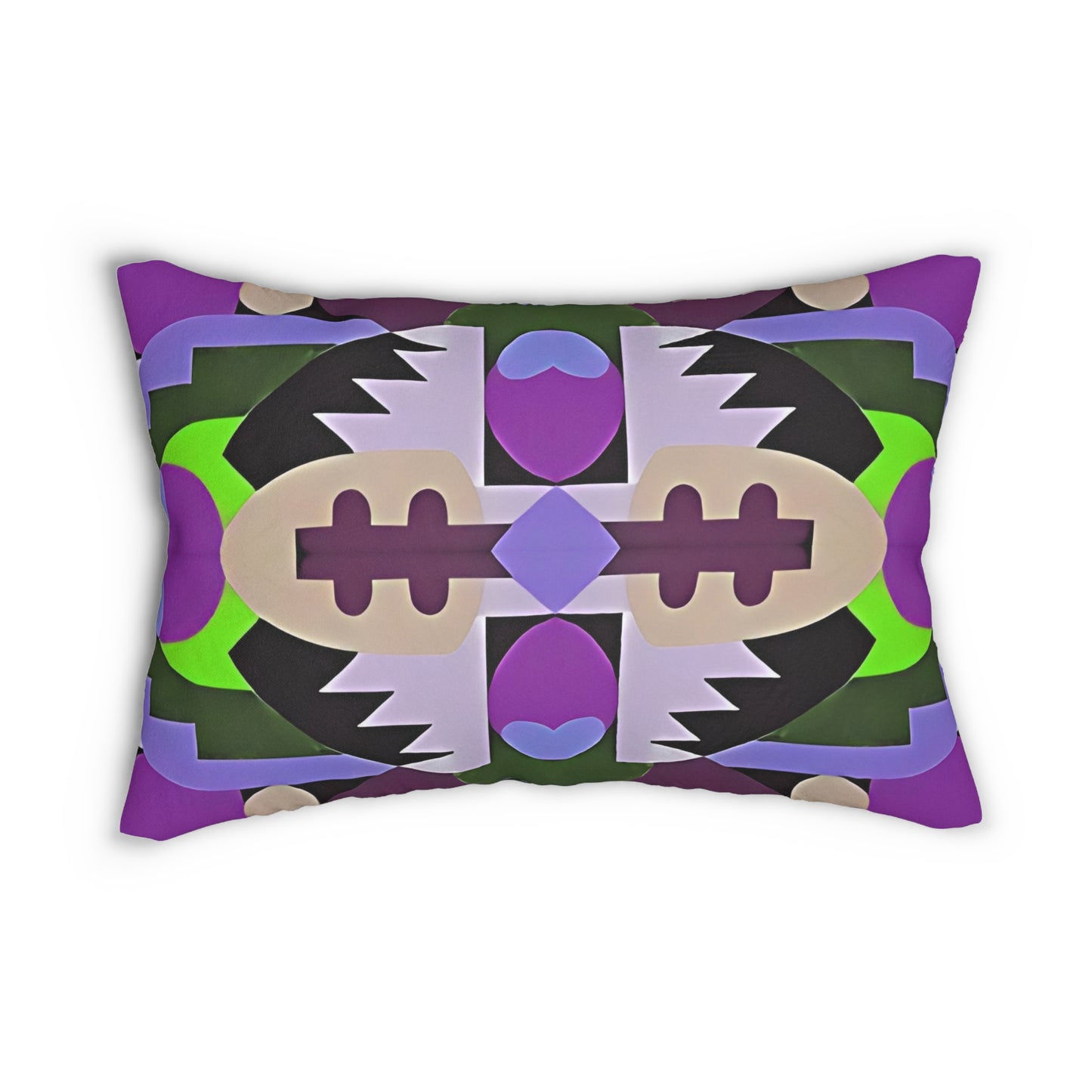 Kaleidoscope Reimagined Colorful Eclectic Lumbar Pillow | Abstract Maximalist Rectangular Cushion