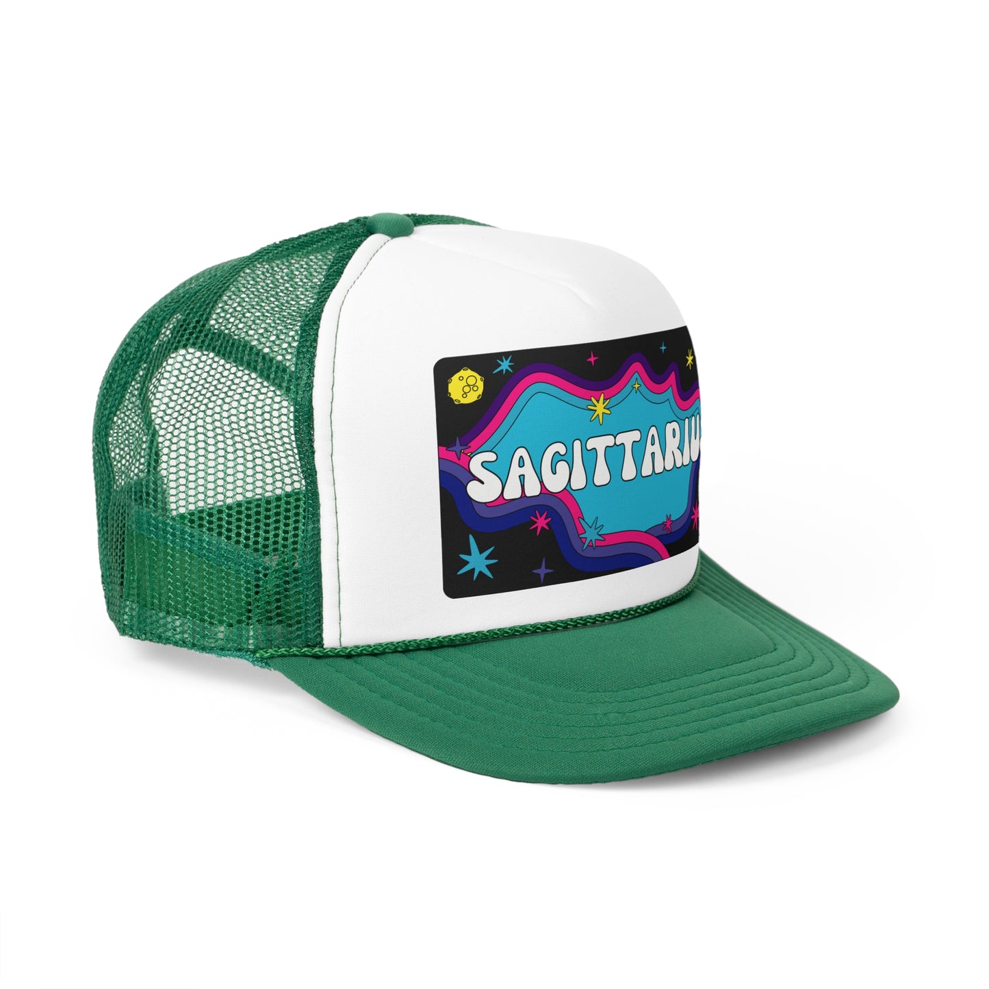 Retro Vibes SAGITTARIUS Groovy Vintage Zodiac Birthday Astrology Trucker Hat