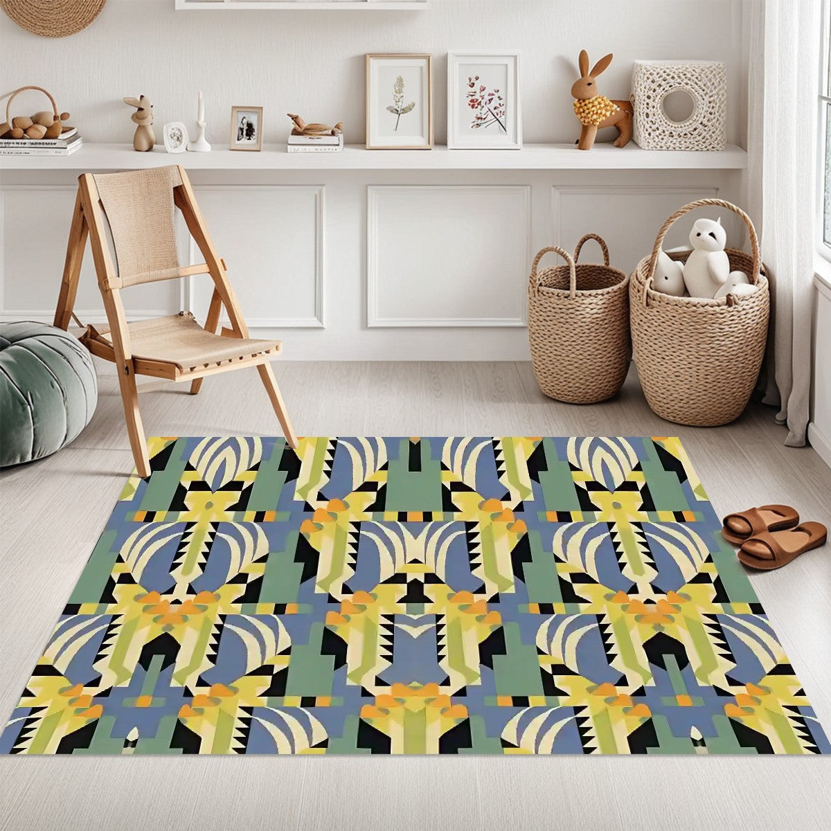 Kaleidoscope Reimagined Colorful Abstract Area Rug (3x5) - Boho Eclectic Rug