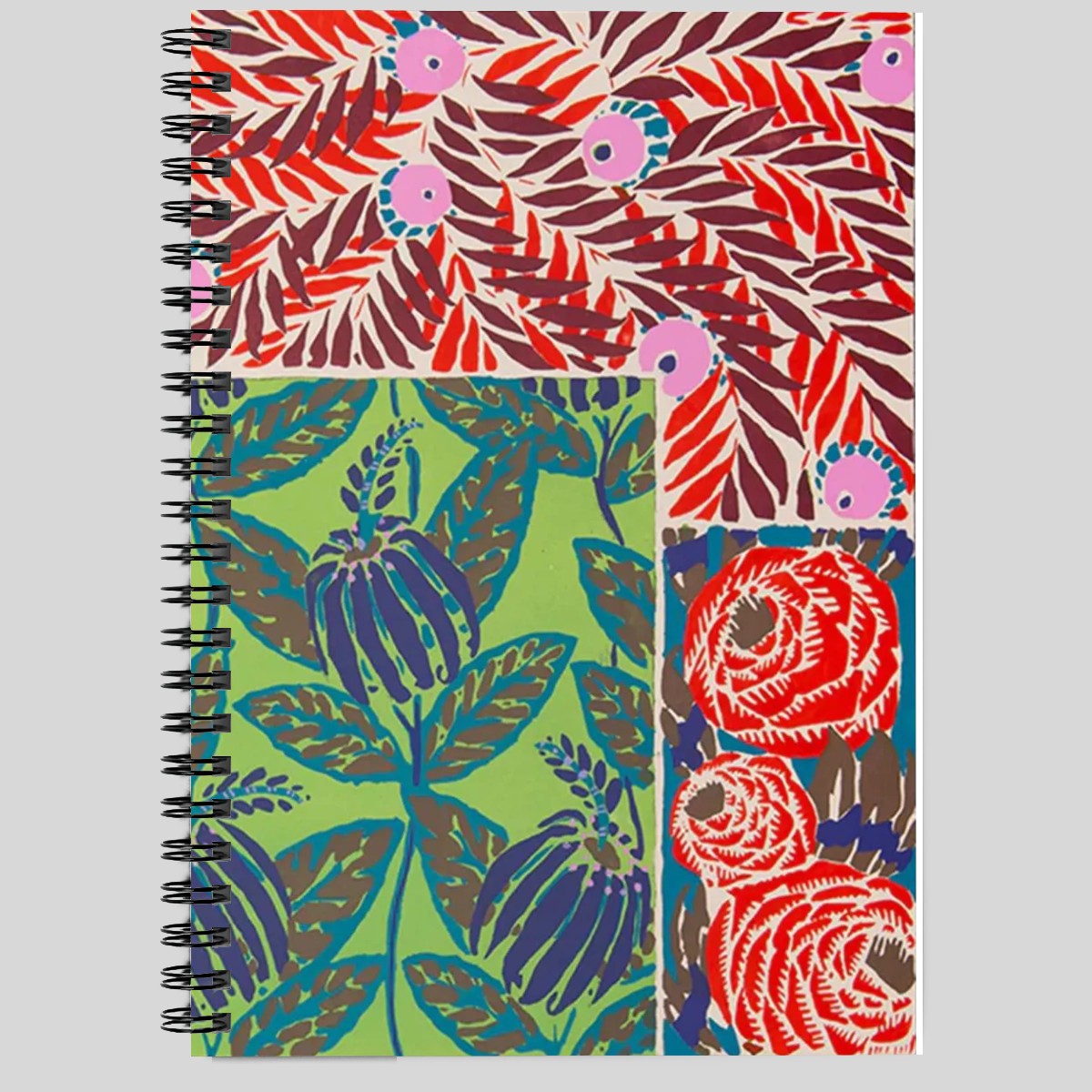 Art Deco Floral Spiral Notebook