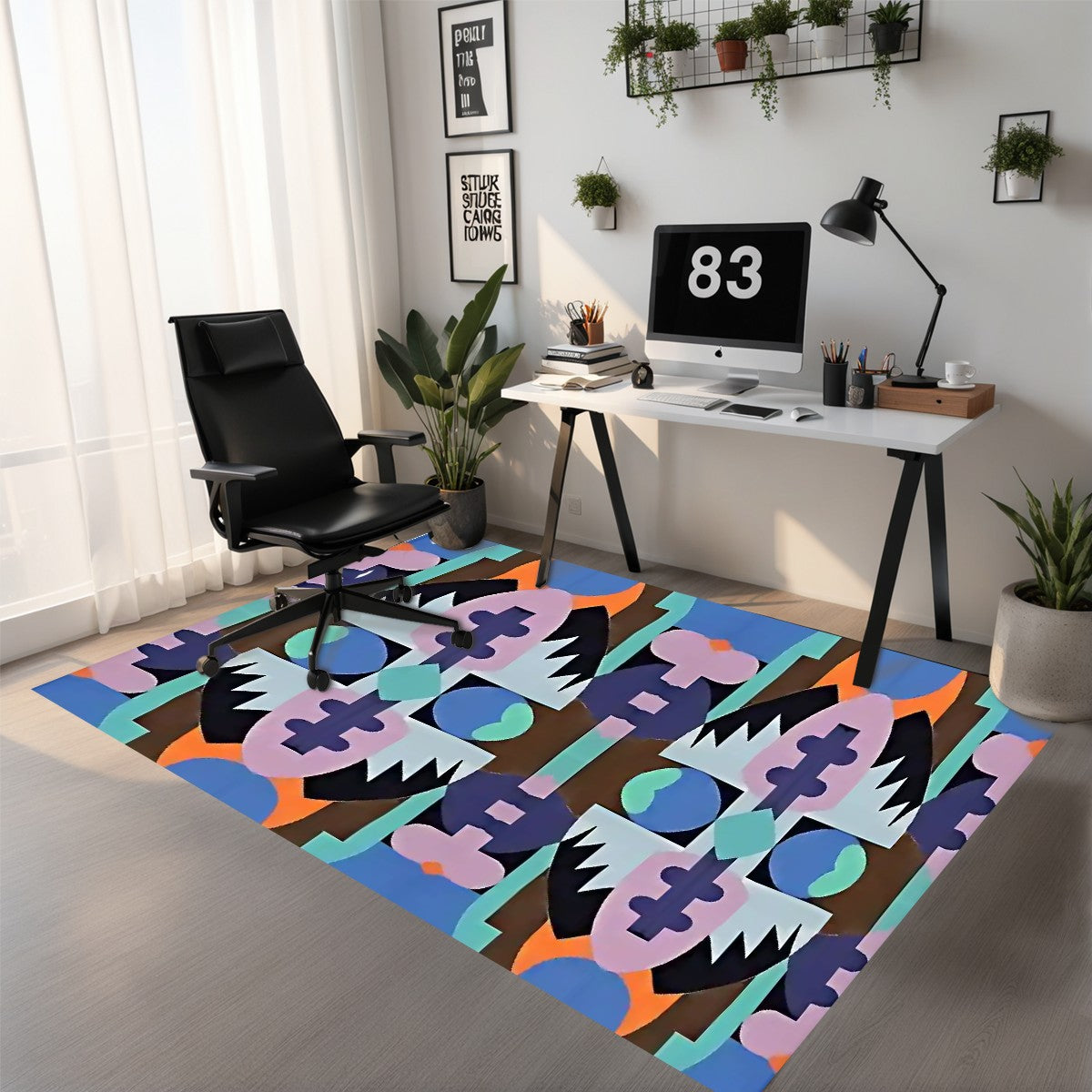 Kaleidoscope Reimagined Colorful Abstract Area Rug (3x5) - Boho Eclectic Rug