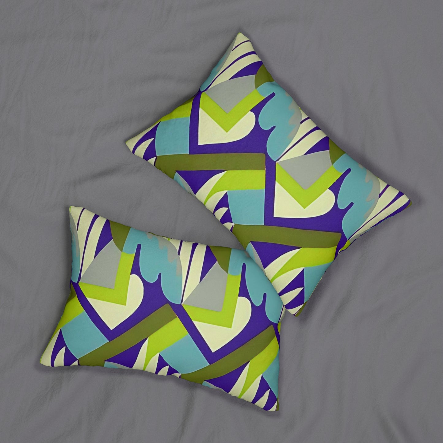 Kaleidoscope Reimagined Colorful Eclectic Lumbar Pillow | Abstract Maximalist Rectangular Cushion