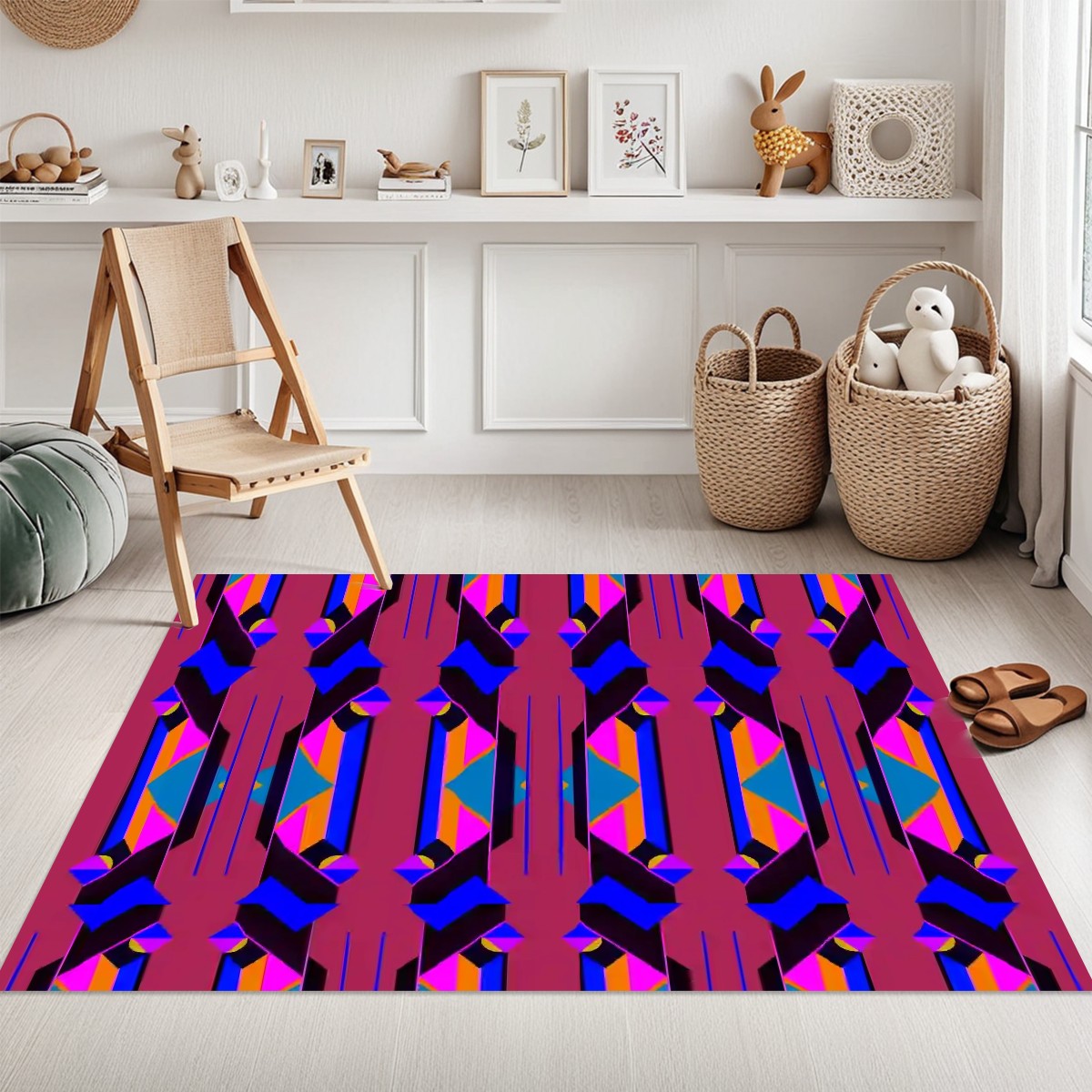 Pop Wild Geometric Colorful Abstract Area Rug (3x5) | Maximalist Eclectic Rug