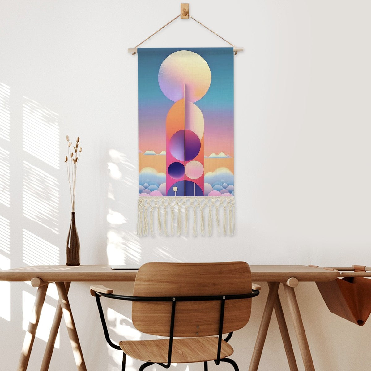 Aurora Obelisk Hanging Tapestry | Cosmic Wall Art