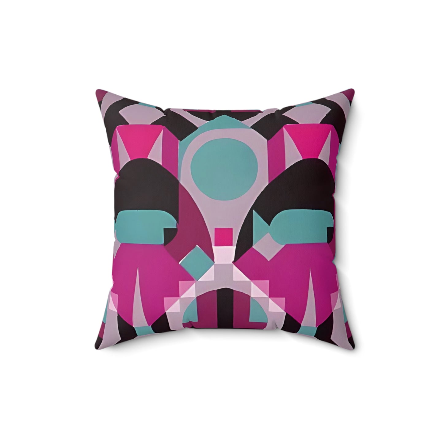 Kaleidoscope Reimagined Abstract Art Deco Throw Pillow | Colorful Eclectic Maximalist Cushion