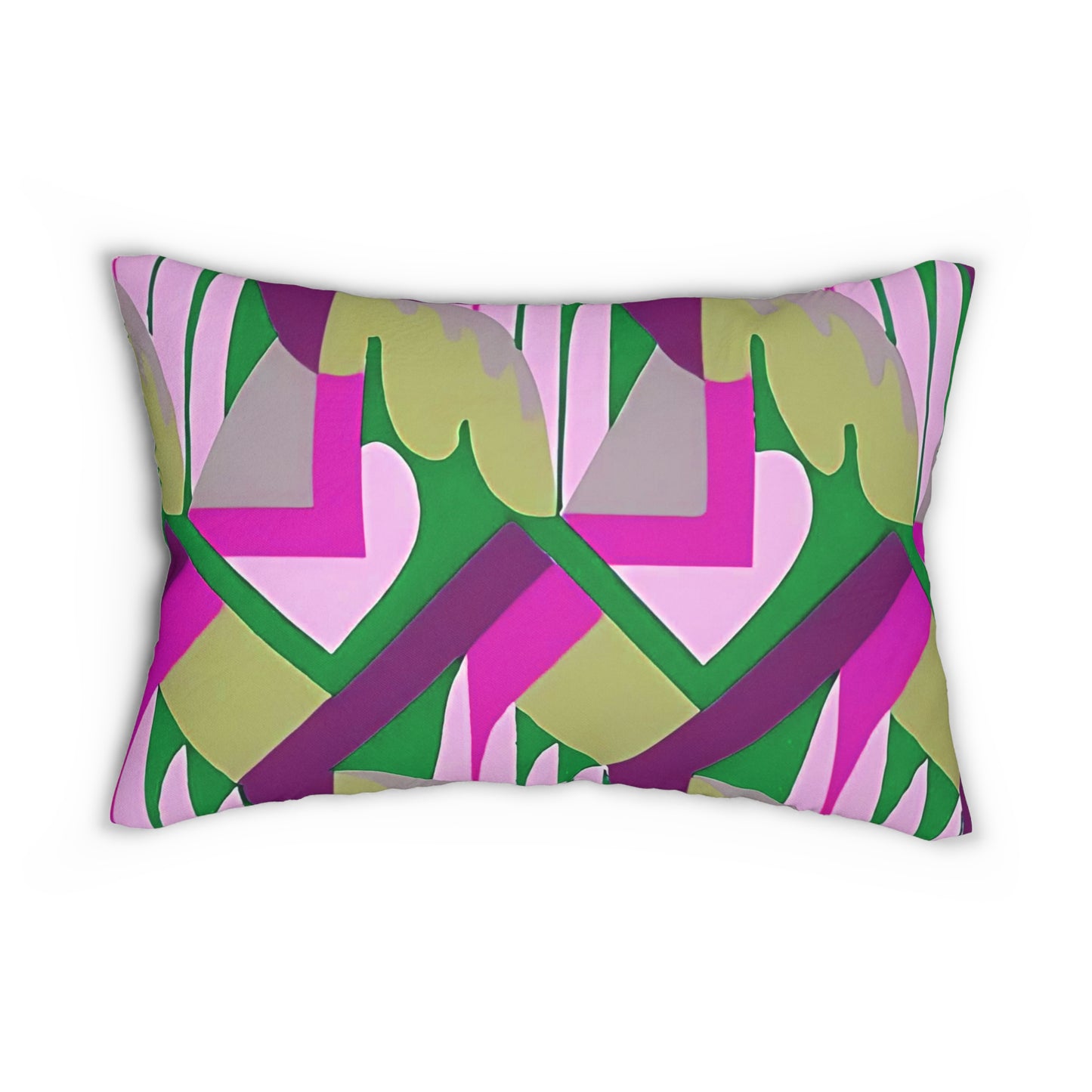 Kaleidoscope Reimagined Colorful Eclectic Lumbar Pillow | Abstract Maximalist Rectangular Cushion